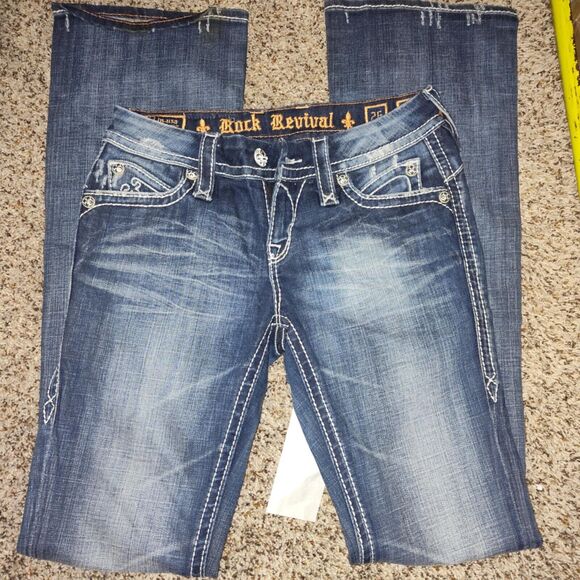 Womens Rock Revival Jeans size 26 / 32' inseam / sasha boot - Picture 2 of 3